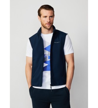 Hackett London för män. HM403163 Hs Softshell-väst marinblå (XXL), Casual, Polyester, Marino