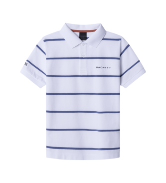 Hackett London para niño. HK5600019 Polo HS Stripe blanco (5años= 109cm), Casual, Algodón, Manga corta, moda infantil
