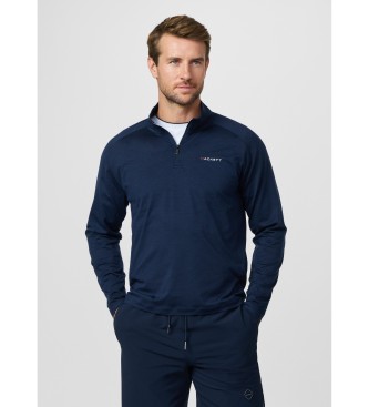 Hackett London para hombre. HM5500031 Polo cuarto de cremallera fit slim marino (S), Casual, Poliéster, Manga larga