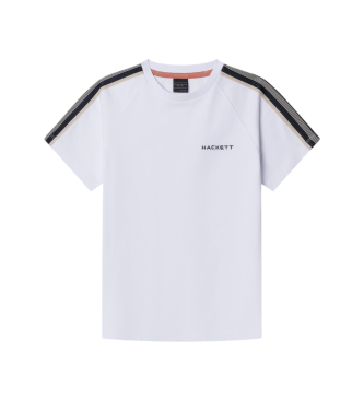 Hackett London para niño. HK5000037 Camiseta HS Tape blanco (7años= 122cm), Casual, Algodón, Manga corta, moda infantil