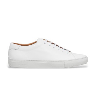 Hackett London para hombre. HMS200096 Zapatillas de piel Idol Derby blanco (43), Plano, Cordones, Casual