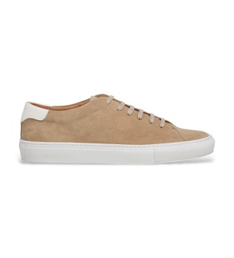 Hackett London para hombre. HMS200095 Zapatillas de Piel Idol Soft beige (42), Plano, Ante, Cordones, Casual