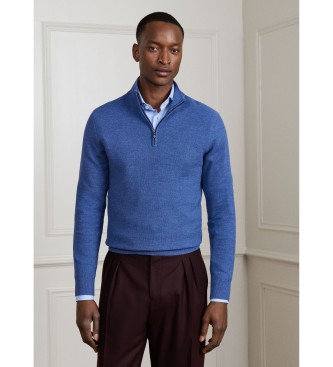 Hackett London Jersey con cremallera Sr Stitch Hzip azul