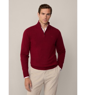 Hackett London för män. HM703239 Pullover Lana Zip röd (XXL), Casual