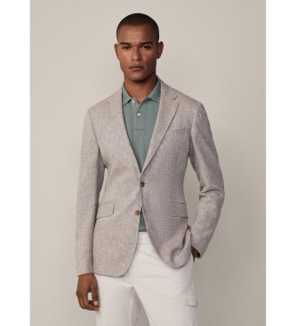 Hackett London para hombre. HM443391 Americana Lin beige (46/32), Casual, Lino, Clásico