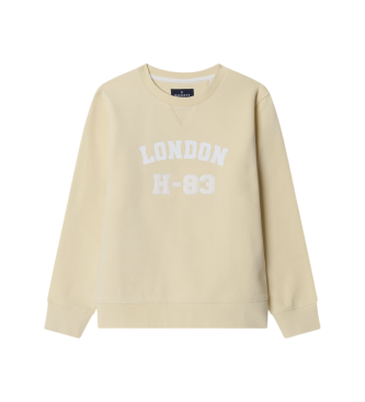 Hackett London para niño. HK5800026 Sudadera London H83 Crew beige (2 años = 92 cm), Casual, Algodón, Manga corta, Manga larga, moda infanti