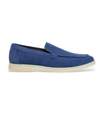 Hackett London para hombre. HMS200109 Mocasines de Piel Martin Plain azul (45), Plano, Ante, Ninguno, Casual, Clásico