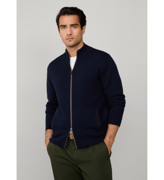 Hackett London para hombre. HM7000082 Cárdigan Milano marino (3XL), Casual, Lana