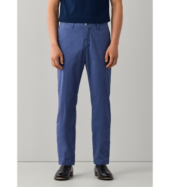 Hackett London para hombre. HM2100151 Pantalón chino texturizado kensington fit slim azul (30/32), Casual, Algodón