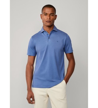 Hackett London para hombre. HM5600051 Polo Pima azul (XXL), Casual, Algodón, Manga corta