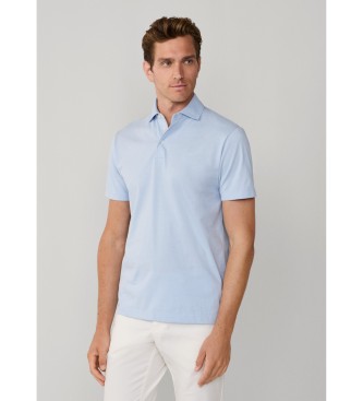 Hackett London para hombre. HM5600092 Polo pima fit clásico azul claro (M), Casual, Algodón, Manga corta