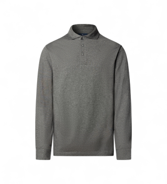 Hackett London Polo de manga larga Pima gris