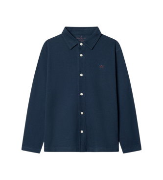 Hackett London Polo de manga larga Pique azul marino (2Años= 92cm)