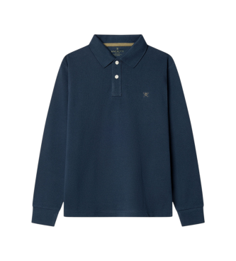 Hackett London Polo de manga larga Small Logo marino (2Años= 92cm)