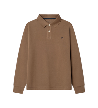 Hackett London Polo de manga larga Small Logo marrón (2Años= 92cm)