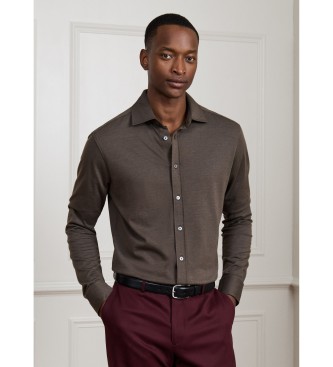Hackett London Polo de manga larga Cash verde oliva