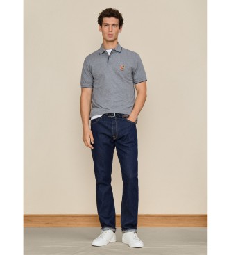 Hackett London para hombre. HM5600236 Polo Lrc Small Logo gris (L), Casual, Algodón, Manga corta
