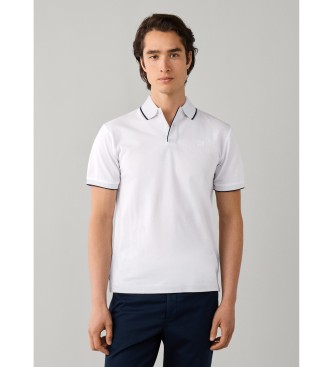 Hackett London polo mercerizado manga corta fit clásico blanco