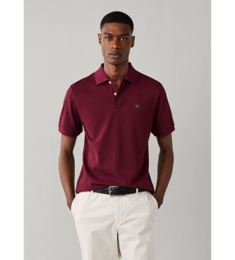 Hackett London para hombre. HM5600234 Polo Slim Fit Logo burdeos (L), Casual, Algodón, Manga corta