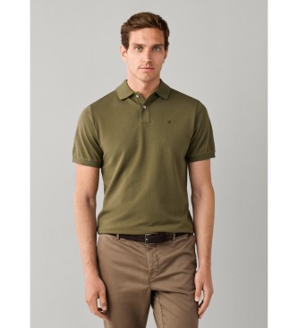 Hackett London para hombre. HM5600234 Polo Slim Fit Logo verde oliva (L), Casual, Algodón, Manga corta