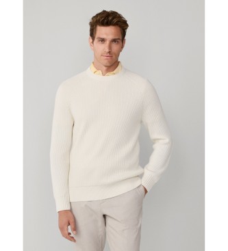 Hackett London para hombre. HM7000178 Jersey Raglan blanco (XL), Casual, Algodón