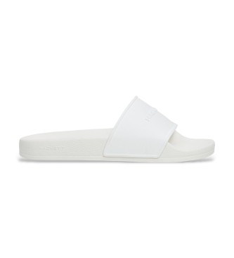Hackett London para hombre. HMS200083 Chanclas Slider Pier blanco (42), Plano, Ninguno, Casual, Sintético, Beachwear