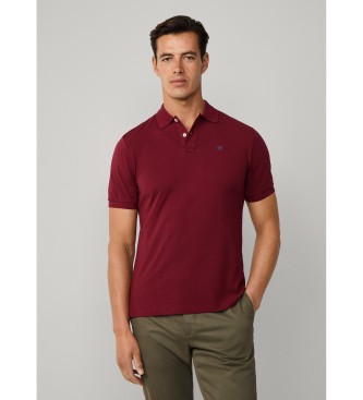 Hackett London para hombre. HM5600052 Polo Logo Slim Fit granate (M), Casual, Algodón, Manga corta