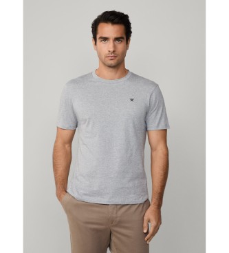Hackett London para hombre. HM5000039 Camiseta Logo gris (M), Casual, Algodón, Manga corta