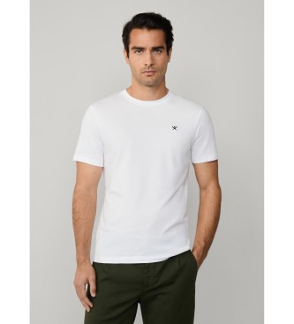 Hackett London para hombre. HM5000039 Camiseta Logo blanco (M), Casual, Algodón, Manga corta