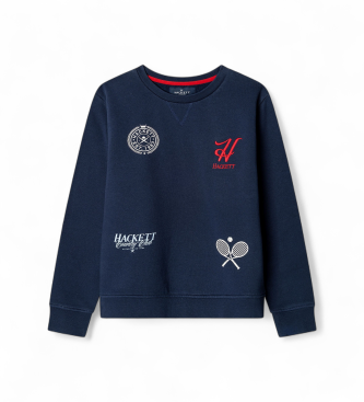 Hackett London Sudadera Sports Logo Crew marino (3Años= 97cm)