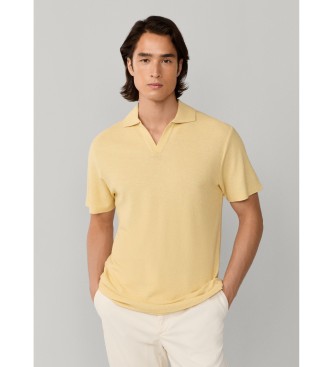 Hackett Londonvoor mannen. HM5600129 Klassiek poloshirt met structuur geel (M), Casual, Katoen, Korte mouwen