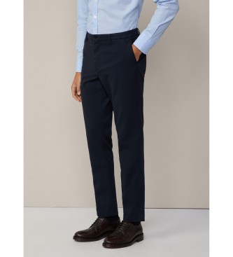 Hackett Londonvoor mannen. HM212659 Gestructureerde marine chino broek (31/32), Casual, Katoen, Marineblauw