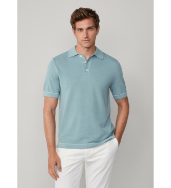 Hackett London para hombre. HM7000005 Polo Textured Knit azul (XL), Casual, Algodón, Manga corta