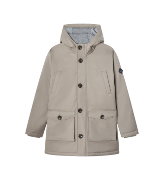 Hackett London para niño. HK4000004 Parka Twill marrón (11Años= 146cm), Casual, Poliéster, moda infantil