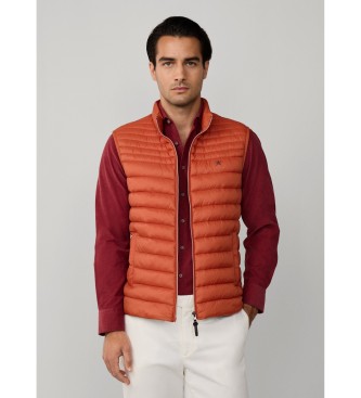 Hackett London para hombre. HM4000044 Chaleco Ultra naranja (XL), Casual, Nylon