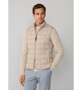 Hackett London para hombre. HM4000089 Chaleco Ultra Gilet beige (S), Casual, Nylon