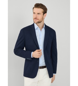 Hackett London para hombre. HM443417 Americana Ultra Pique marino (42/32), Casual, Fiesta, Lana, Clásico