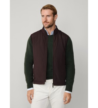 Hackett London para hombre. HM4000028 Chaleco Windsor marrón (M), Casual, Poliéster
