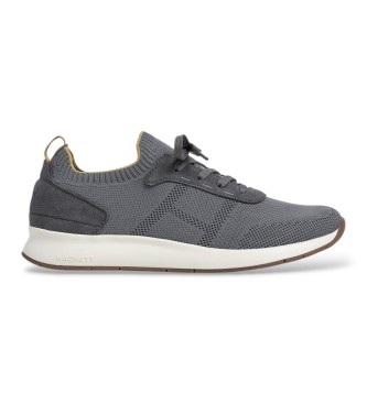 hackett london para hombre hms200110 zapatillas de ante h-runner gris 43 tela plano cordones casual