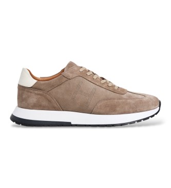 Hackett London para hombre. HMS200099 Zapatillas de ante Rapid Chad beige (41), Plano, Serraje, Cordones, Casual