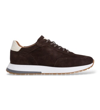 Hackett London para hombre. HMS200099 Zapatillas de ante Rapid Chad marrón (41), Plano, Serraje, Cordones, Casual