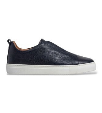 Hackett London para hombre. HMS200140 Zapatillas de piel Vision Pebble marino (42), Plano, Ninguno, Casual