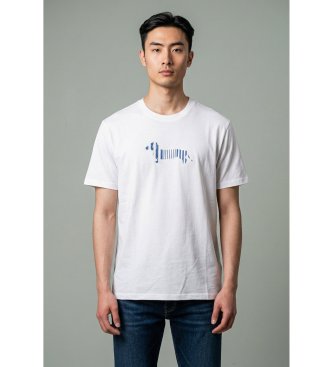 Harmont & Blaine para hombre. IRQ403021055R Camiseta logotipo blanco (XL), Casual, Algodón, Manga corta