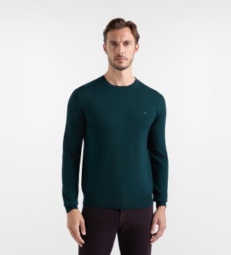 Harmont & Blaine para hombre. HRR001030478 Jersey Regular Fit verde oscuro (L), Casual, Lana