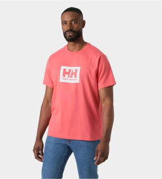 Helly Hansen para hombre. 54597 Camiseta Hh Box T 2.0 rojo (L), Casual, Deportivo, Algodón, Manga corta
