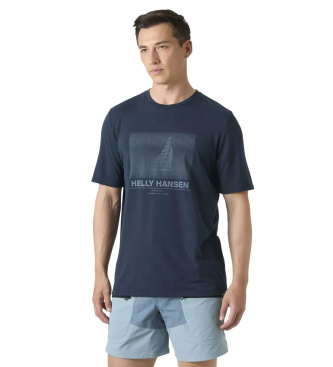 Helly Hansen för män. 34419 Hp Race Graphic T-shirt marinblå (XL), Casual, Bomull, Kort ärm, Marino