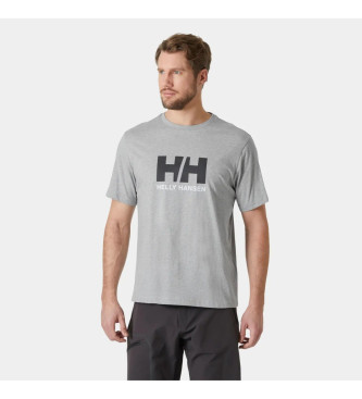 Helly Hansen para hombre. 54596 Camiseta Logo 3.0 gris (M), Casual, Algodón, Manga corta
