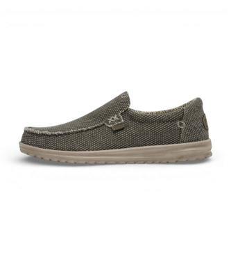 HeyDude para hombre. HD40124 Zapatillas Mikka Braided verde (43), Tela, Plano, Ninguno, Casual