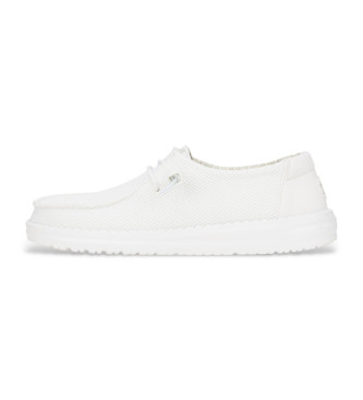 HeyDude para mulher. HD41878 Mocassins Stretch Mesh branco (41), Tecido, Plano, Cordão, Casual