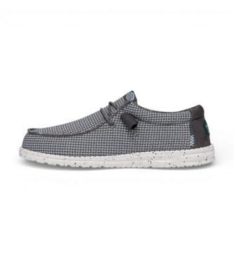 HeyDude para hombre. HD40403 Zapatillas Wally Sport Mesh gris (41), Tela, Plano, Cordones, Casual